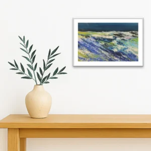 Blue in Motion painting, blue abstract ocean painting, ocean abstract artwork, blue abstract wall art, ocean inspired abstract painting, blue modern art painting, abstract seascape painting, blue contemporary wall art